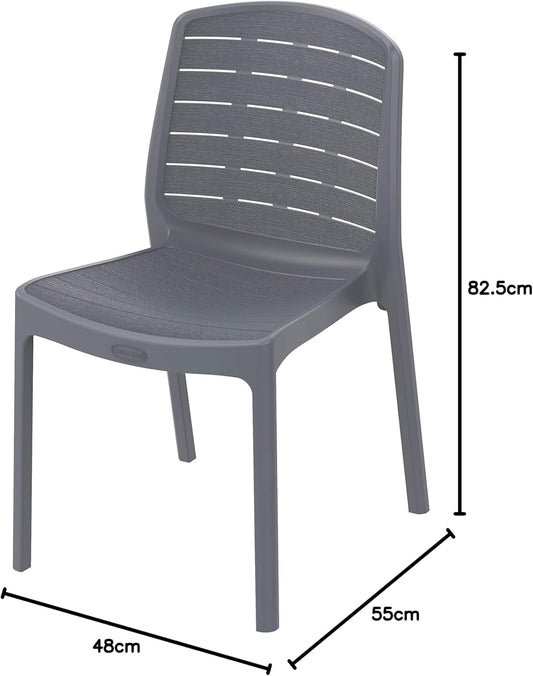 Cedargrain Resin Outdoor Armless Chair - Premium Furniture UAE | Dubai Abu Dhabi Sharjah