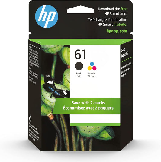 HP 61 Ink Cartridge Combo Pack - Black & Tri-Color Original Cartridges for HP Printers UAE