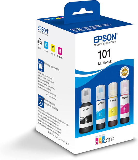 Epson 101 EcoTank Ink Cartridges UAE - 4 Color Multipack Dubai Abu Dhabi Sharjah