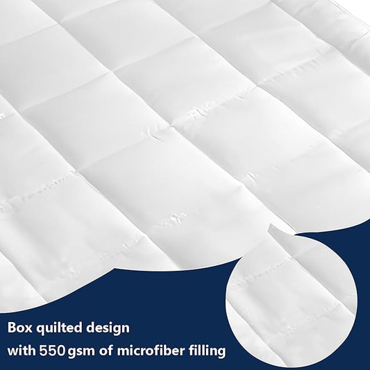 Premium Microfiber Mattress Topper UAE - 160x200 White Dyed | Dubai Abu Dhabi Delivery