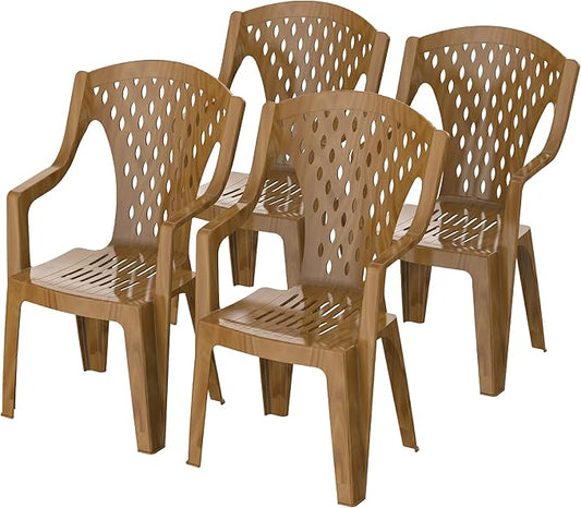 Premium Queen Chair Set of 4 Beige - UAE Wide Delivery | INFINI HOMES Sandalwood