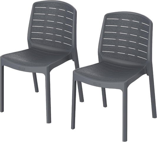 Premium Cedargrain Armless Chairs Set of 2 - UAE Wide Delivery | Dubai Abu Dhabi Sharjah Dark Grey