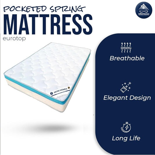 INFINI HOMES Premium Pocket Spring Mattress - California King REGULAR (180x210x26cm)