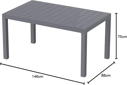 Cedargrain 6 Seater Outdoor Dining Table Dark Grey - UAE Wide Delivery | Dubai Abu Dhabi Sharjah