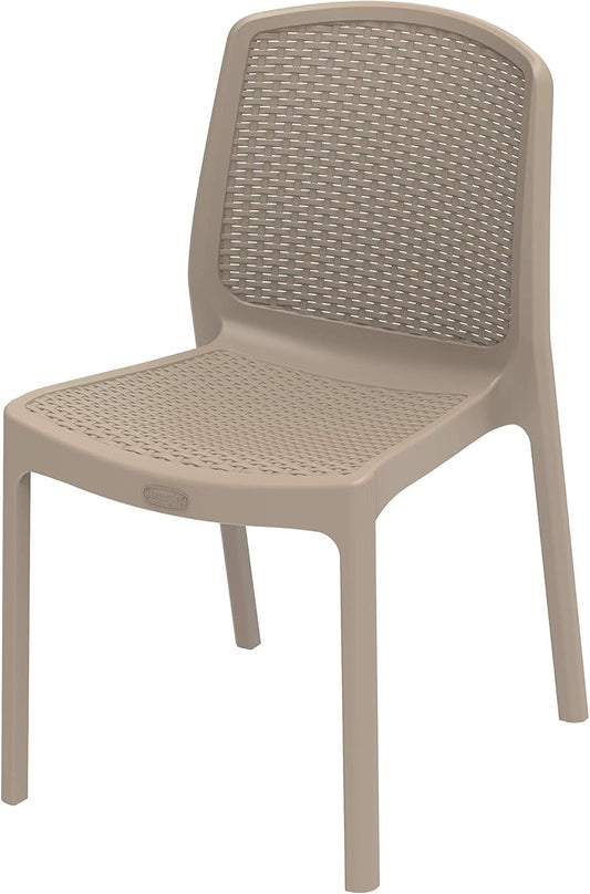 Premium Cedarattan Armless Chair UAE - Weatherproof Outdoor Furniture Dubai Abu Dhabi Warm Taupe