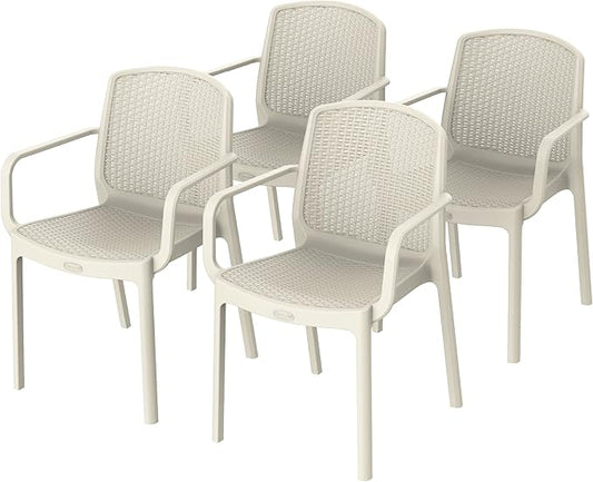 Premium Cedarattan Armchair Set of 4 - UAE Wide Delivery | Dubai Abu Dhabi Sharjah Warm Grey