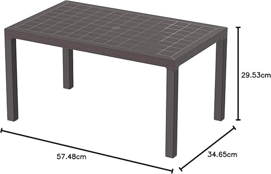 Cedargrain 6 Seater Outdoor Dining Table Dark Brown - Premium Resin Furniture UAE | Dubai Abu Dhabi Sharjah