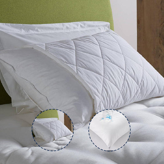 Premium Pillow Protectors Dubai UAE - Microfiber Zipped Quilted 50x75cm Quilted 50 X 75 Waterproof