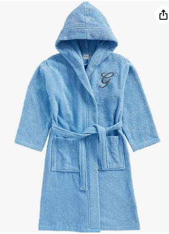 INFINI HOMES Premium Kids Bathrobe - Monogrammed Terry Cotton Hooded Robe for Children UAE