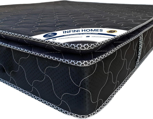 INFINI HOMES Premium High Density Foam Bonnel Spring Mattress - Black King 160x200cm