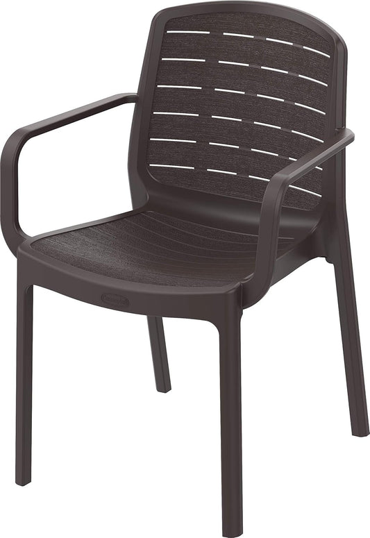 Cedargrain Resin Outdoor Armchair - Premium Patio Furniture UAE | Dubai Abu Dhabi Sharjah Dark Brown