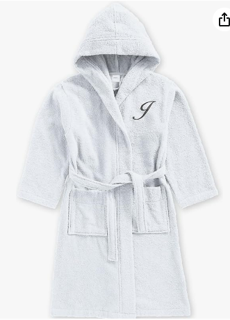 INFINI HOMES Premium Kids Bathrobe - Monogrammed Terry Cotton Hooded Robe for Children UAE