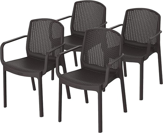 Premium Rattan Outdoor Chair Dark Brown - UAE Wide Delivery | Dubai Abu Dhabi Sharjah