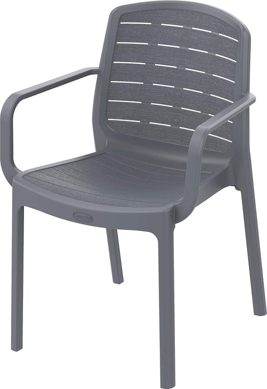 Cedargrain Resin Outdoor Armchair - Premium Patio Furniture UAE | Dubai Abu Dhabi Sharjah Dark Grey