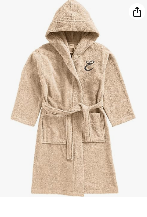 INFINI HOMES Daffodil Monogrammed Kids Bathrobe - Premium Hooded Terry Cotton for UAE Children