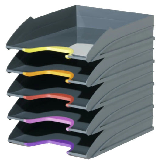 Durable Varicolor 5 Letter Tray Set - Premium Office Organization Dubai Abu Dhabi UAE