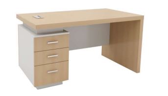 INFINI HOMES Executive Table UAE - Model KN140-EX-BX Light Oak White 140x70cm Dubai Abu Dhabi Sharjah