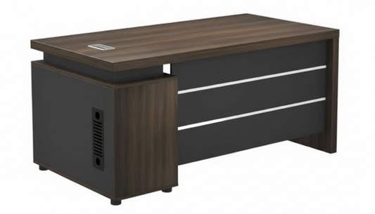 Executive Office Desk 120x60cm - Premium Walnut Grey | Dubai UAE