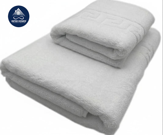 INFINI HOMES Magnolia White Luxury Towel Set - Premium 100% Cotton Bath Towels UAE