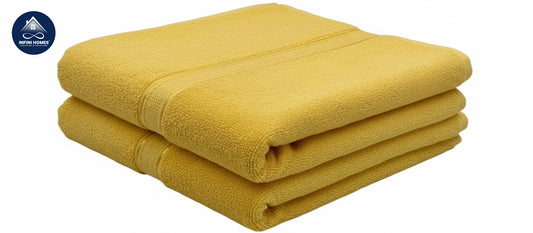 Premium Daffodil Yellow Bath Towel Set UAE | 600 GSM Cotton 70x140cm Dubai