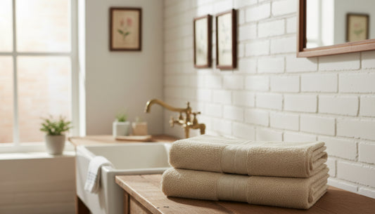 INFINI HOMES Gardenia Beige Premium Hand Towel Set - 100% Cotton Hotel Quality Bath Linen UAE