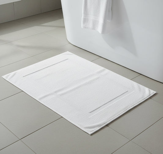 Premium Iris White Bath Mat 50x80cm UAE - 600 GSM Cotton Dubai Abu Dhabi