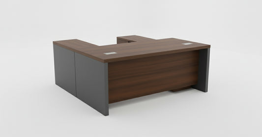 L-Shaped Office Desk 200x170cm with Mobile Drawer - Premium Executive Table UAE | INFINI HOMES