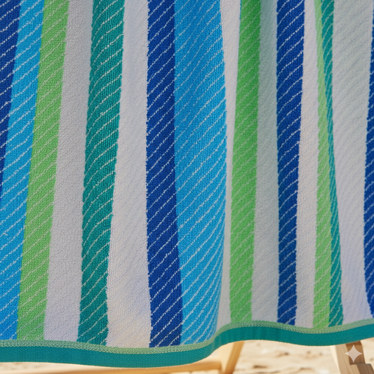 Striped Beach Towel UAE Dubai | Cool Classic Jacquard 86x162cm 390GSM | Timeless Design