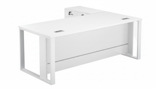 Office Desk with Side Table 160x80cm - Modern Workspace Furniture Dubai UAE