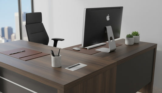 INFINI HOMES Executive Table UAE - Model KENO-140L Walnut Grey 140x70cm +80x40cm Extension Dubai Abu Dhabi Sharjah