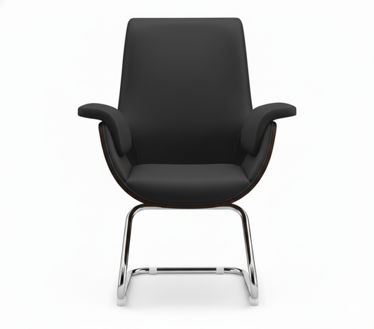 INFINI HOMES Heavy Duty Visitors Chair UAE - PU Leather Dubai Abu Dhabi Sharjah