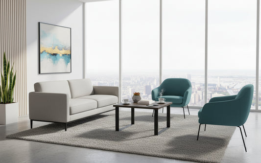 Coffee Table 60x60cm Walnut - Modern Metal Leg Design | Dubai UAE