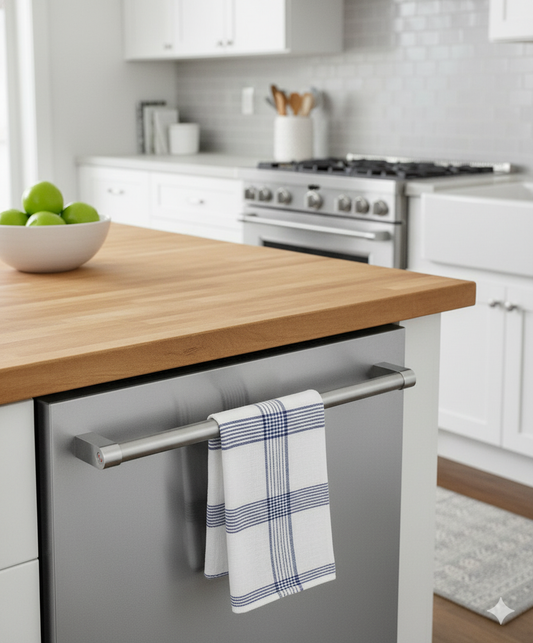 Pink Blue Kitchen Linens UAE Set of 6 | Multi Checks Tea Towels 50x70cm Dubai Abu Dhabi | INFINI HOMES