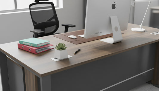 Office Desk 160x80cm with Metal Legs & Pedestal Drawer - Walnut Grey | Dubai UAE
