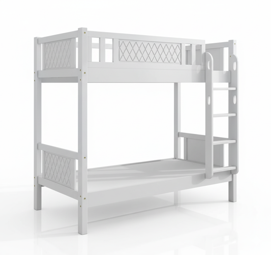 Wooden Bunk Bed for Kids & Teens UAE | Heavy Duty Bunk Bed Frame with Ladder & Safety Guardrail 0.9M