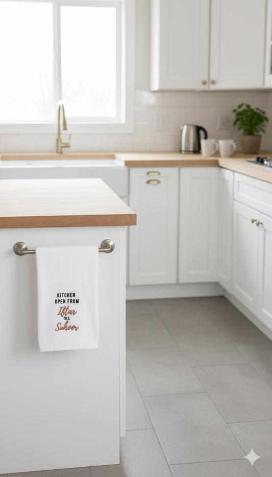 Ramadan Kitchen Towel UAE | Premium Embroidered Hand Towel 600 GSM Dubai Abu Dhabi | INFINI HOMES