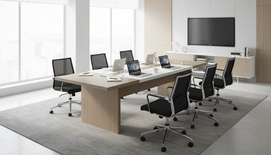 Meeting Table 120x240cm - Conference Room Table Dubai UAE | Oak White Finish