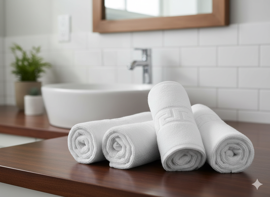 INFINI HOMES Magnolia White Luxury Bath Towel Set - 70x140cm (4 Pack) | Premium 600 GSM Cotton | UAE Delivery