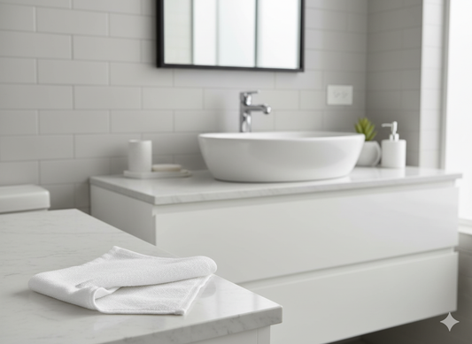 Premium Iris White Luxury Face Towel Set UAE Dubai - 600 GSM Combed Cotton 6 Pack 33x33cm