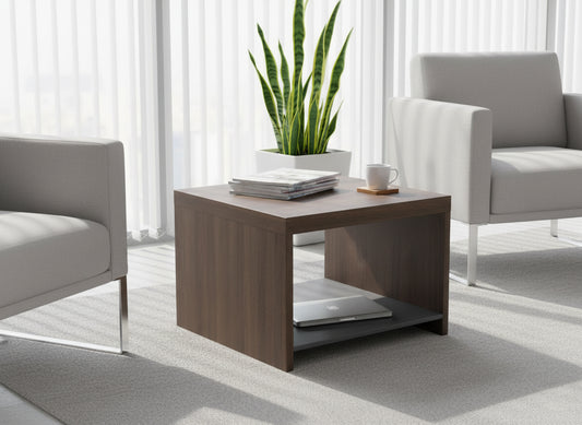 Coffee Table 60x60cm Walnut Grey - Modern Living Room Furniture UAE