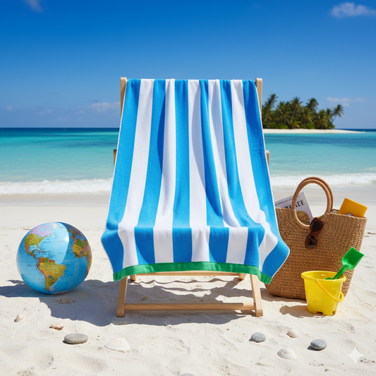 Yarn-Dyed Beach Towel UAE Dubai | Superior Colorfastness Petunia Jacquard 86x162cm 390GSM