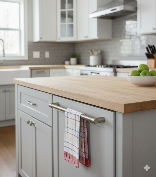 Orchard Blue Red Kitchen Towels UAE Set of 3 | Luxury Multi Checks 50x70cm Dubai Abu Dhabi | INFINI HOMES