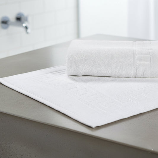 Premium Magnolia Bath Mat 50x80cm UAE - Greek Design 600 GSM Cotton Dubai Abu Dhabi