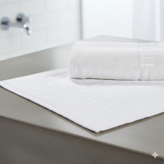 Premium Magnolia Bath Mat 50x80cm UAE - Greek Design 600 GSM Cotton Dubai Abu Dhabi