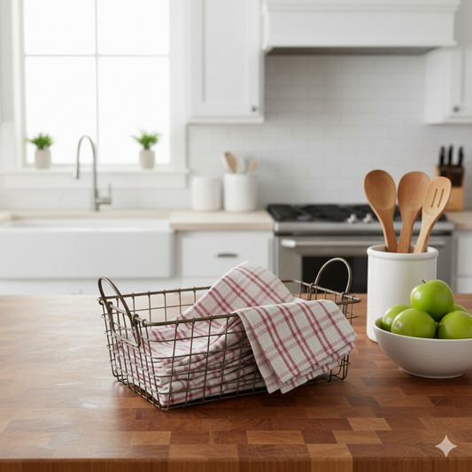 Pink Kitchen Towels UAE | Multi Checks Tea Towels 50x70cm Dubai Abu Dhabi | INFINI HOMES