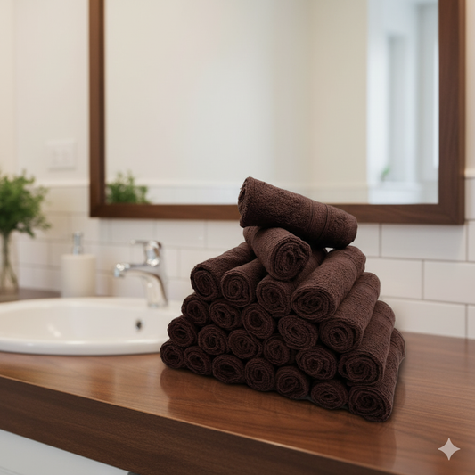 Premium Daffodil Face Towel Set UAE Dubai - 500 GSM Cotton 12 Pack 30x30cm Hotel Quality