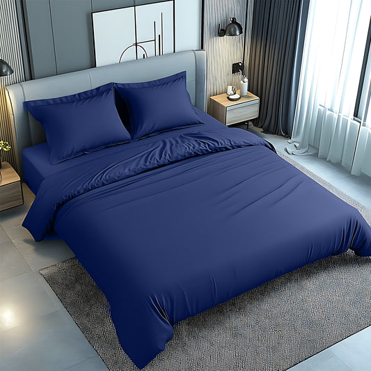 Premium Dyed Bedsheet Royal Blue 160x220cm | UAE Delivery to Dubai, Abu Dhabi & All Emirates | INFINI HOMES