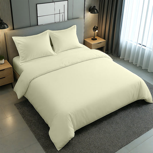 Premium Luxury Dyed Bedsheet UAE | Cream 160x220cm | Dubai Abu Dhabi Sharjah Delivery