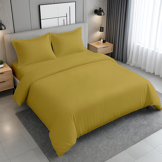 Premium Stripe Duvet Cover Gold 160x220cm | UAE Delivery to Dubai, Abu Dhabi & All Emirates | INFINI HOMES