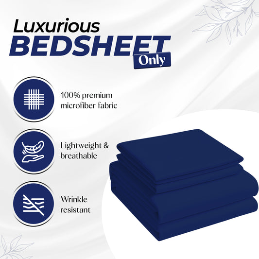 Premium Dyed Bedsheet Royal Blue 160x220cm | UAE Delivery to Dubai, Abu Dhabi & All Emirates | INFINI HOMES